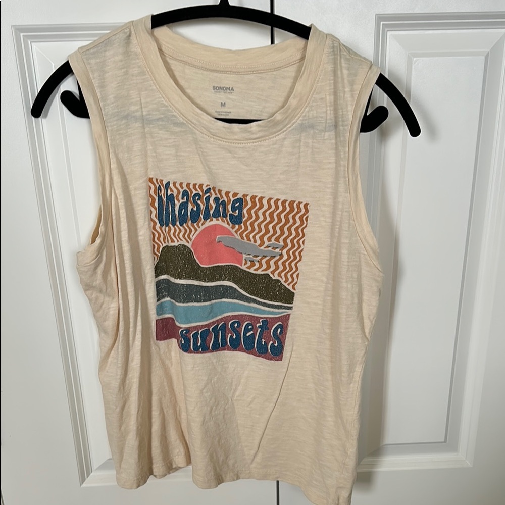 Sonoma Cream Graphic Muscle Tee